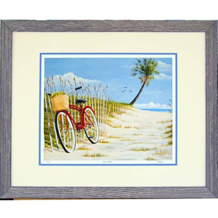 Beach Bike Framed and matted print